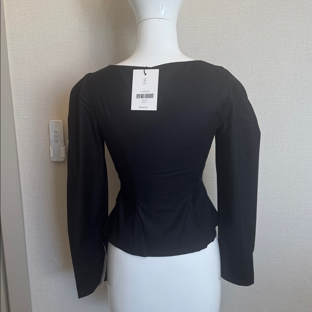 Reformation Sarai Top Black - Size 0 - Picture 3 of 7